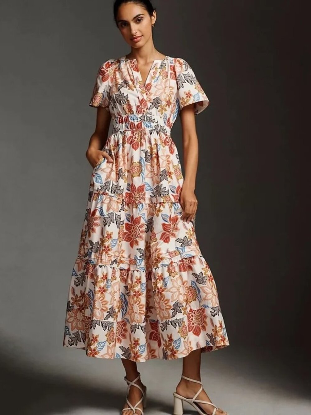 Anthropologie The Somerset Floral Botanical Maxi Dress  (XS)